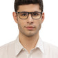 Brown Black Square Shaped Acetate Eyeglasses Frames for Men