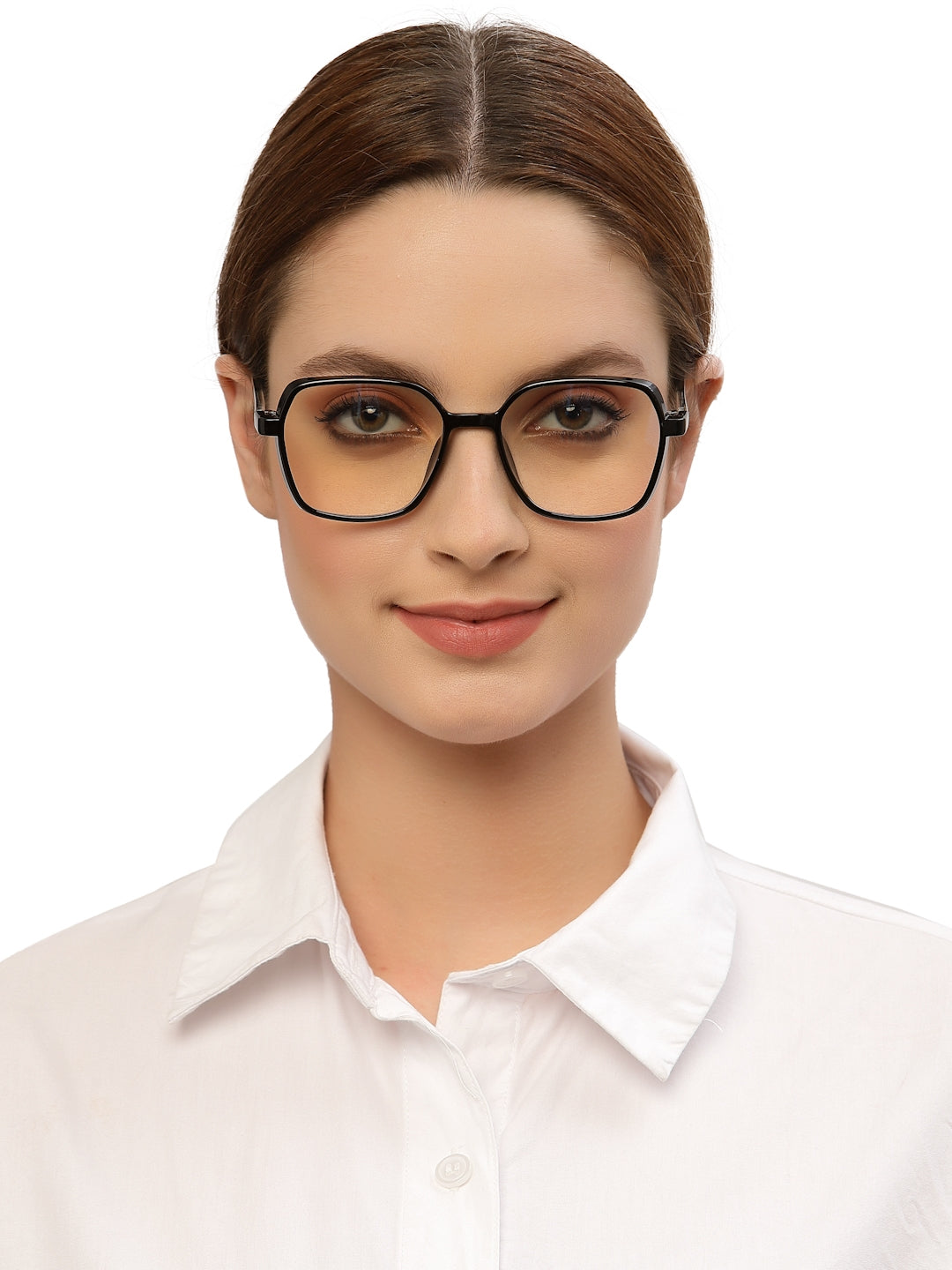 Black Glossy Square Shaped Eyeglasses - Computer Spex (Zero Power)