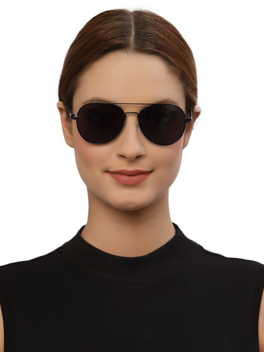 Black Aviator Style UV Sunglass