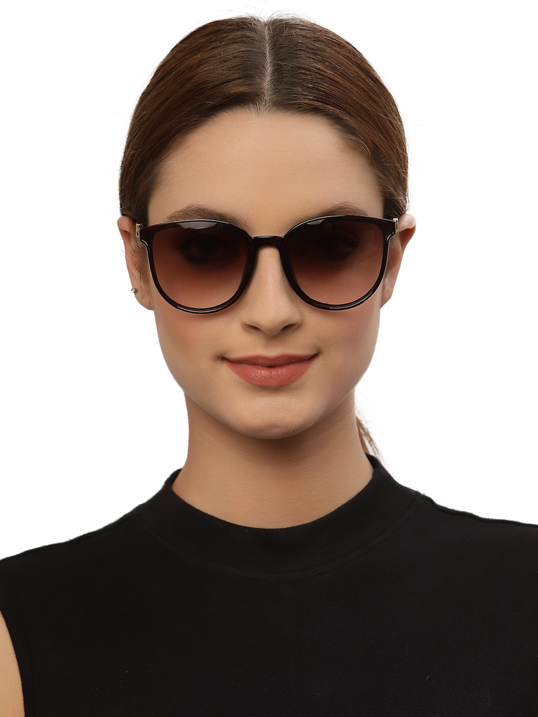 Dark Brown Oval Shaped UV Sunglass