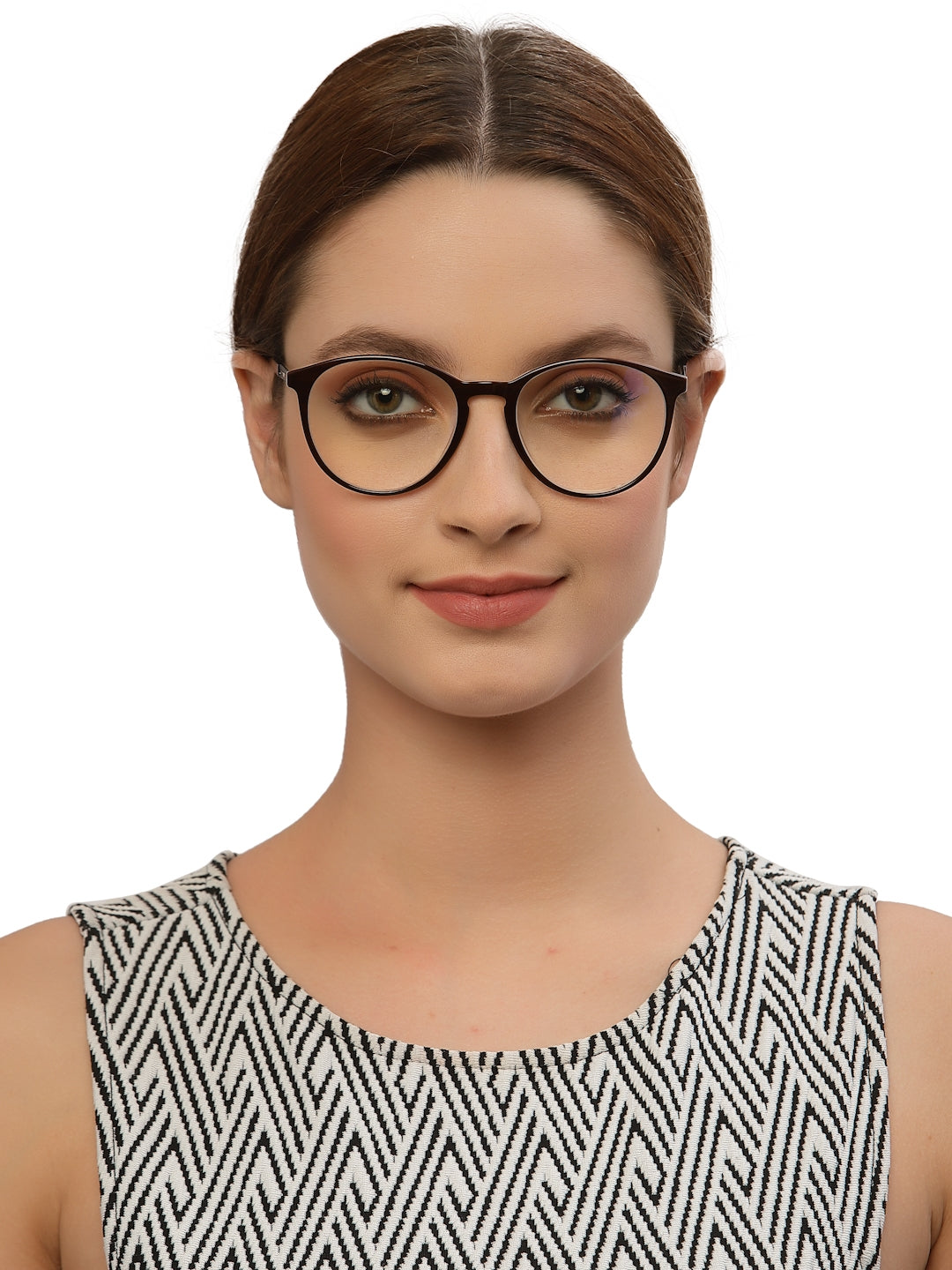 Brown Oval Style Unisex Acetate Frame for Men & Women