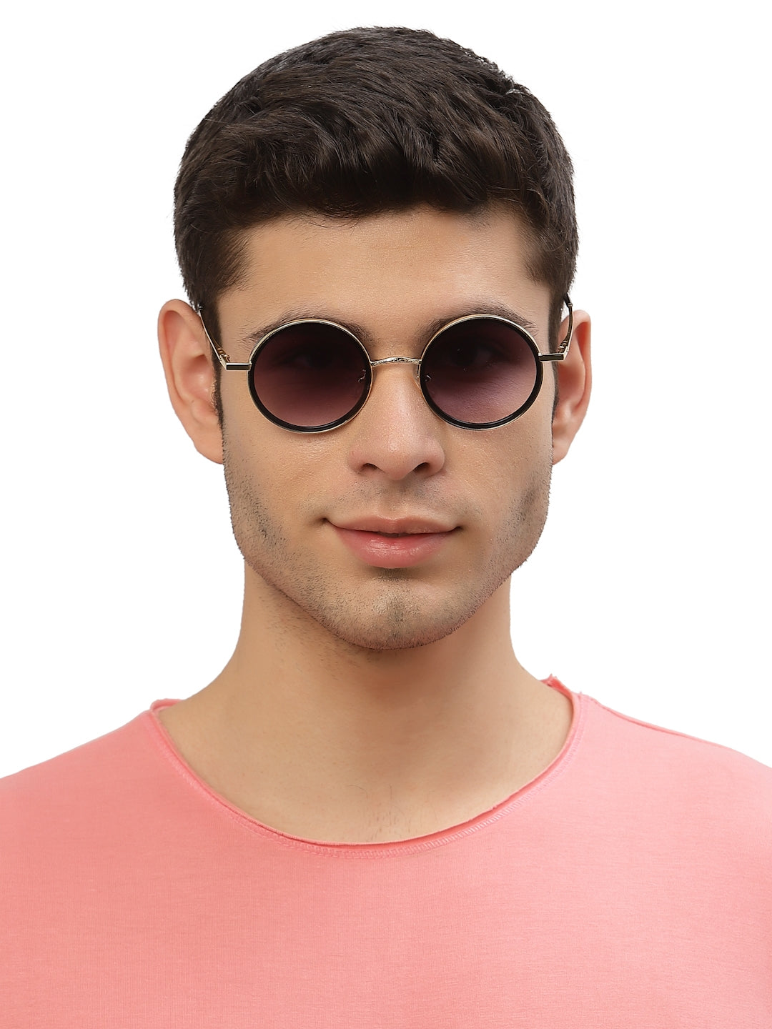 Gradual Grey Black Round Shaped UV Sunglass