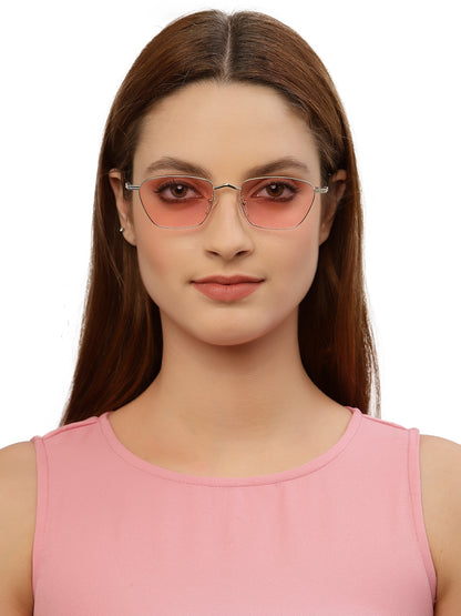 Pink Shade Rectangle Shaped UV Sunglass