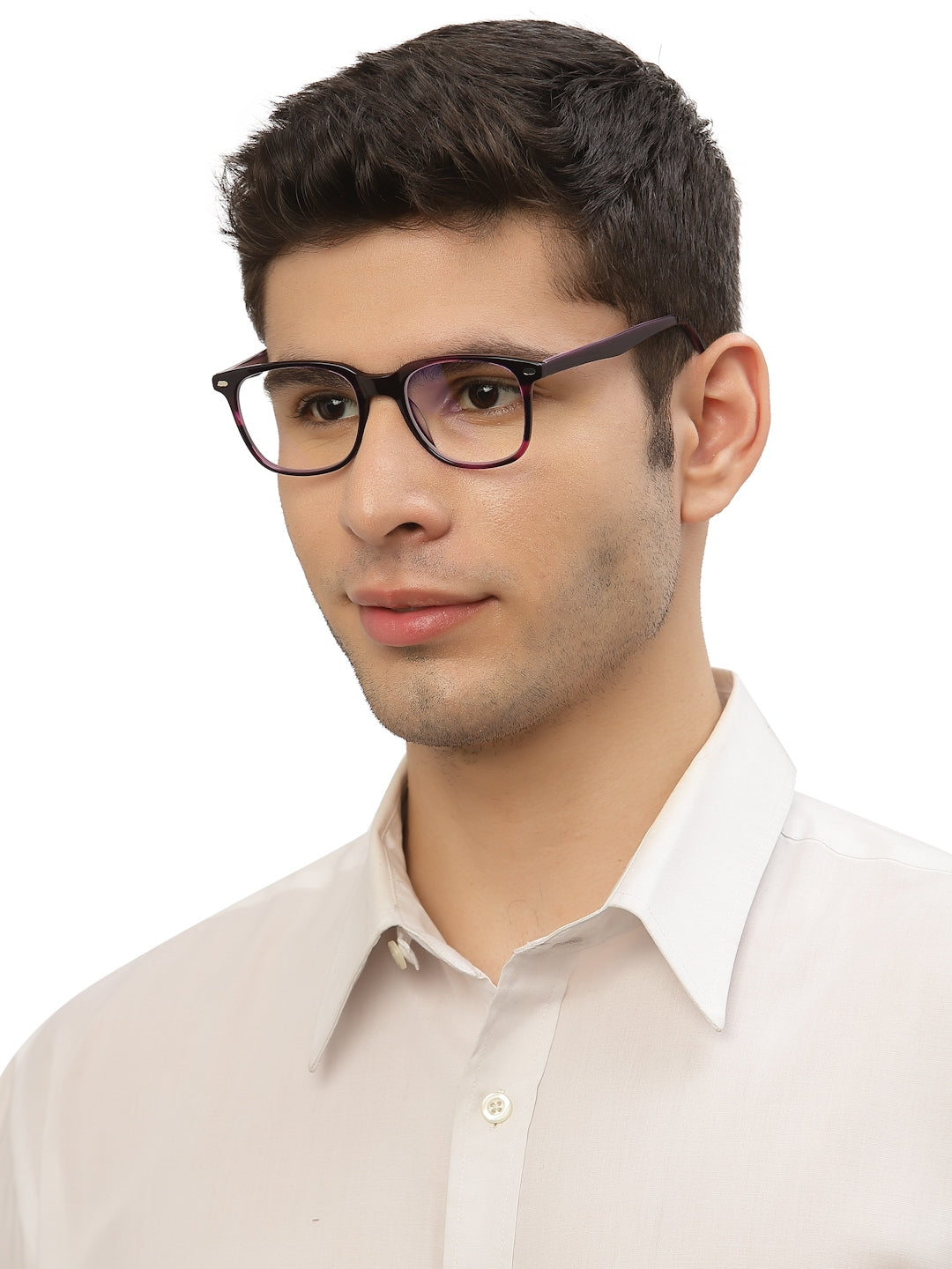 Purple Black Wayfarer Style Acetate Eyeglass Frame for Men