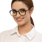 Black Glossy Square Shaped Eyeglasses - Computer Spex (Zero Power)