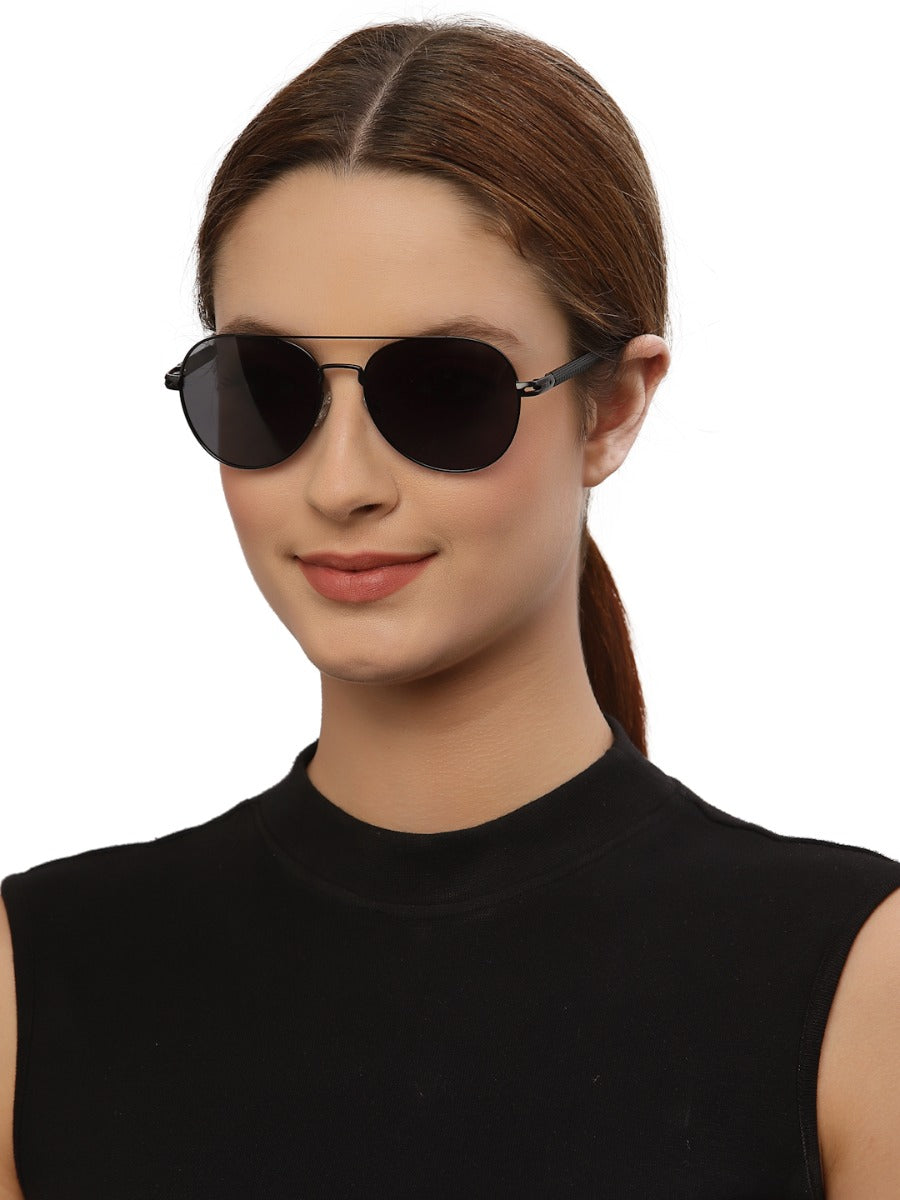 Black Aviator Style UV Sunglass