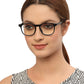 Black Square Shaped Acetate Reading Glasses Frame for Women