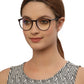 Brown Oval Style Unisex Acetate Frame for Men & Women