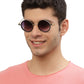 Gradual Grey Black Round Shaped UV Sunglass