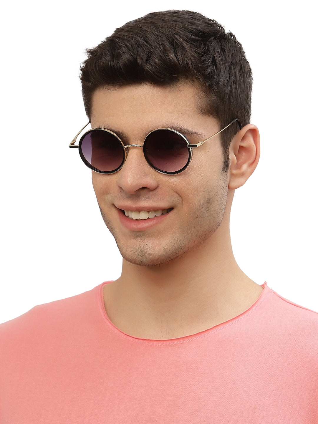 Gradual Grey Black Round Shaped UV Sunglass