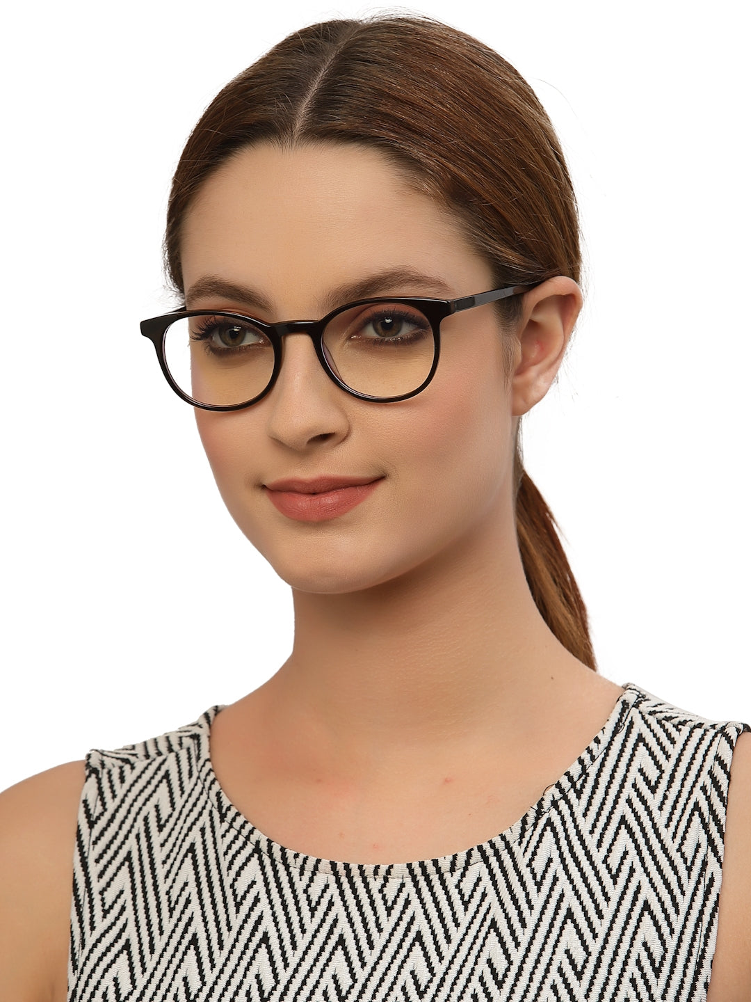 Dark Brown Oval Shape Acetate Designer Unisex Eyeglass Frames