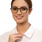 Black Glossy Square Shaped Eyeglasses - Computer Spex (Zero Power)