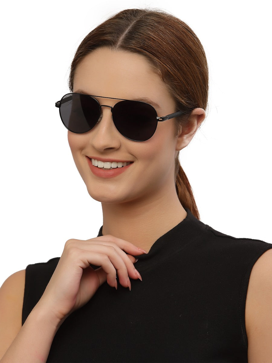 Black Aviator Style UV Sunglass