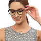 Black Square Shaped Acetate Reading Glasses Frame for Women