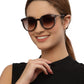 Dark Brown Oval Shaped UV Sunglass