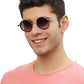 Gradual Grey Black Round Shaped UV Sunglass