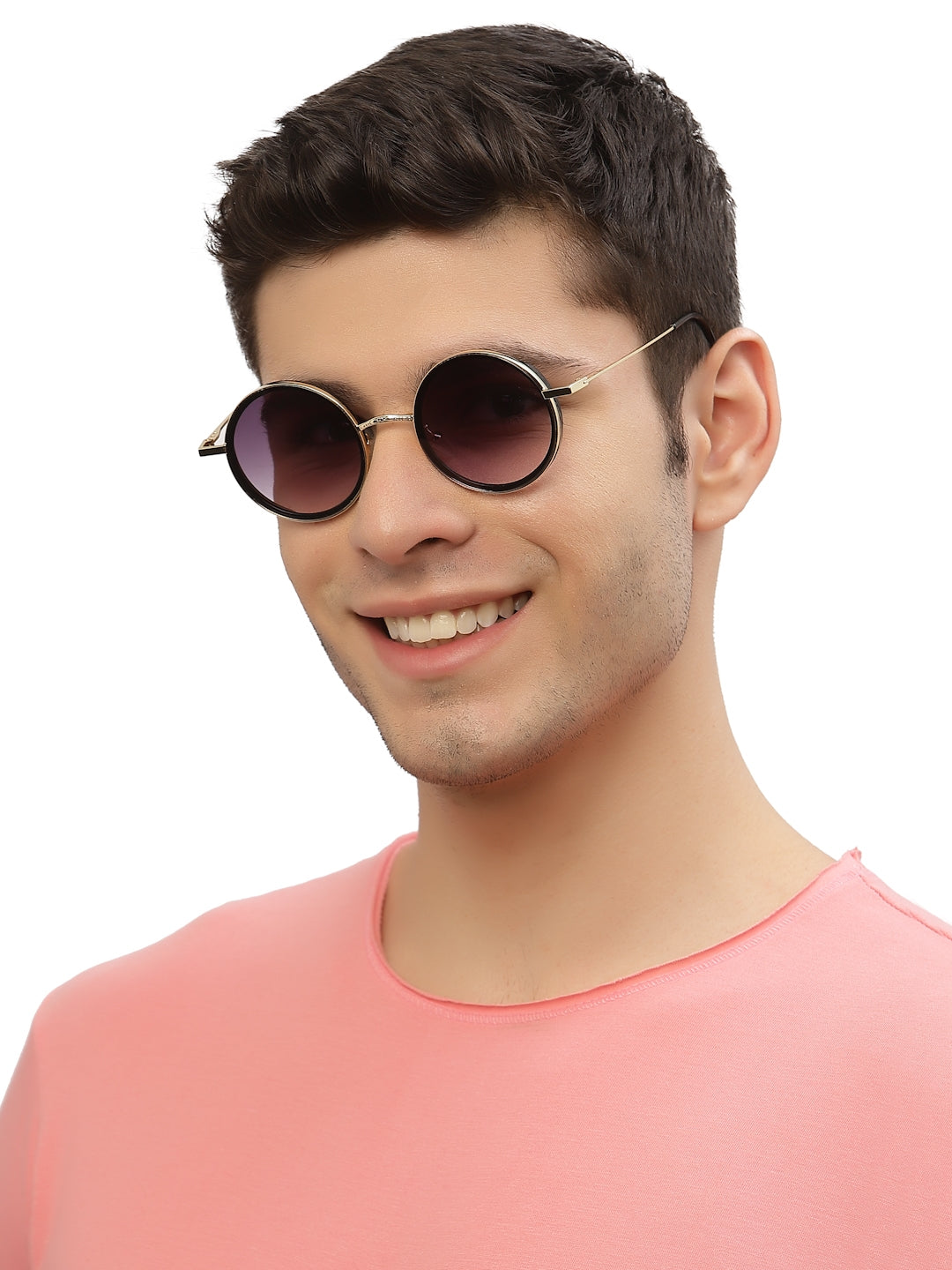 Gradual Grey Black Round Shaped UV Sunglass