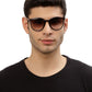 Dark Brown Oval Shaped UV Sunglass