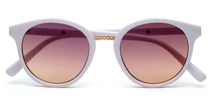 White Broad Frame Sunglasses For Women - Nayachashma