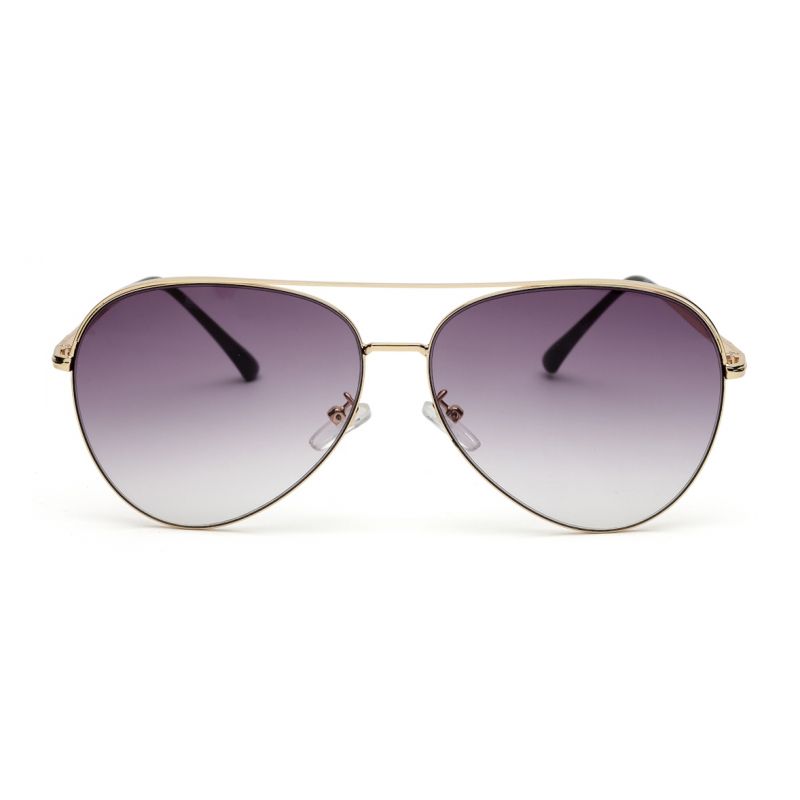 Golden Gradient Purple Aviator Sunglass For Men And Women 