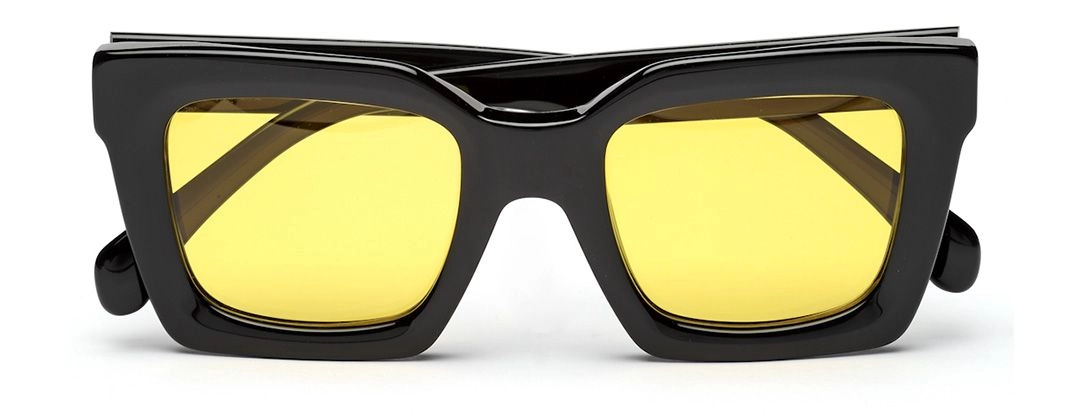 Vintage Thick Yellow Square Sunglass 