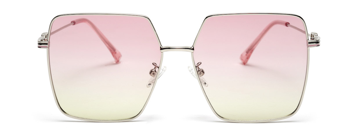 Pink deals square sunglasses